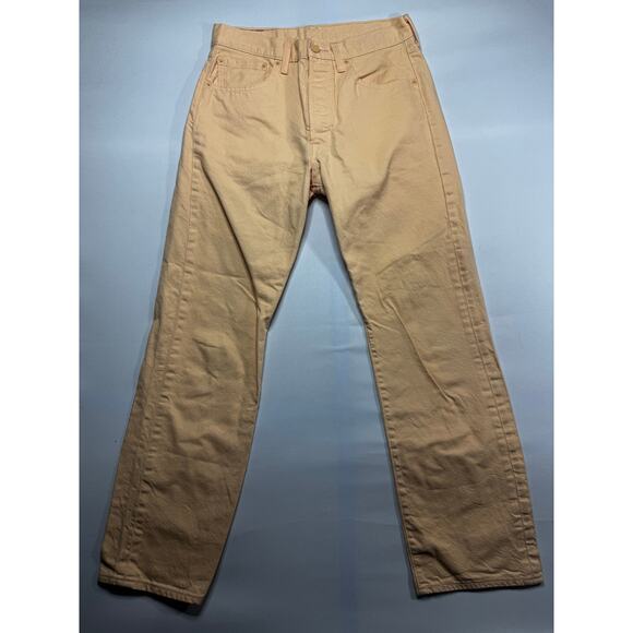 Levi's 501 Men's Straight Leg Light Peach Denim Jeans - Size 32x32 (32x30) - Picture 1 of 5
